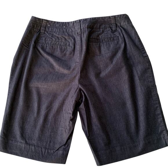 Loft Shorts Women's Size 6 Dark Academia Chambray Zip Front 10 Inch Inseam - Picture 2 of 7